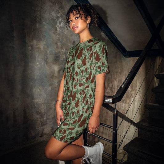 American WW2 M1942 Frog Skin Raider CAMO T-shirt dress - 2XS - Womens T-Shirt Dress