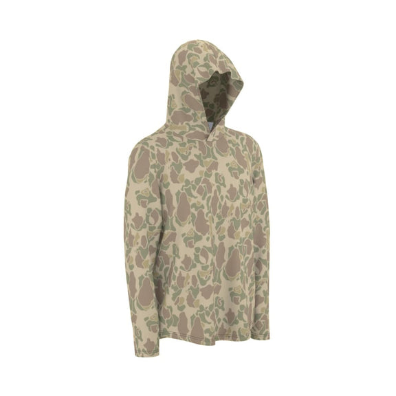 American WW2 M1942 Frogskin Beach CAMO Men’s Sunscreen Sports Hoodie With Thumb Holes - Mens Sunscreen Sports Hoodie With Thumb Holes