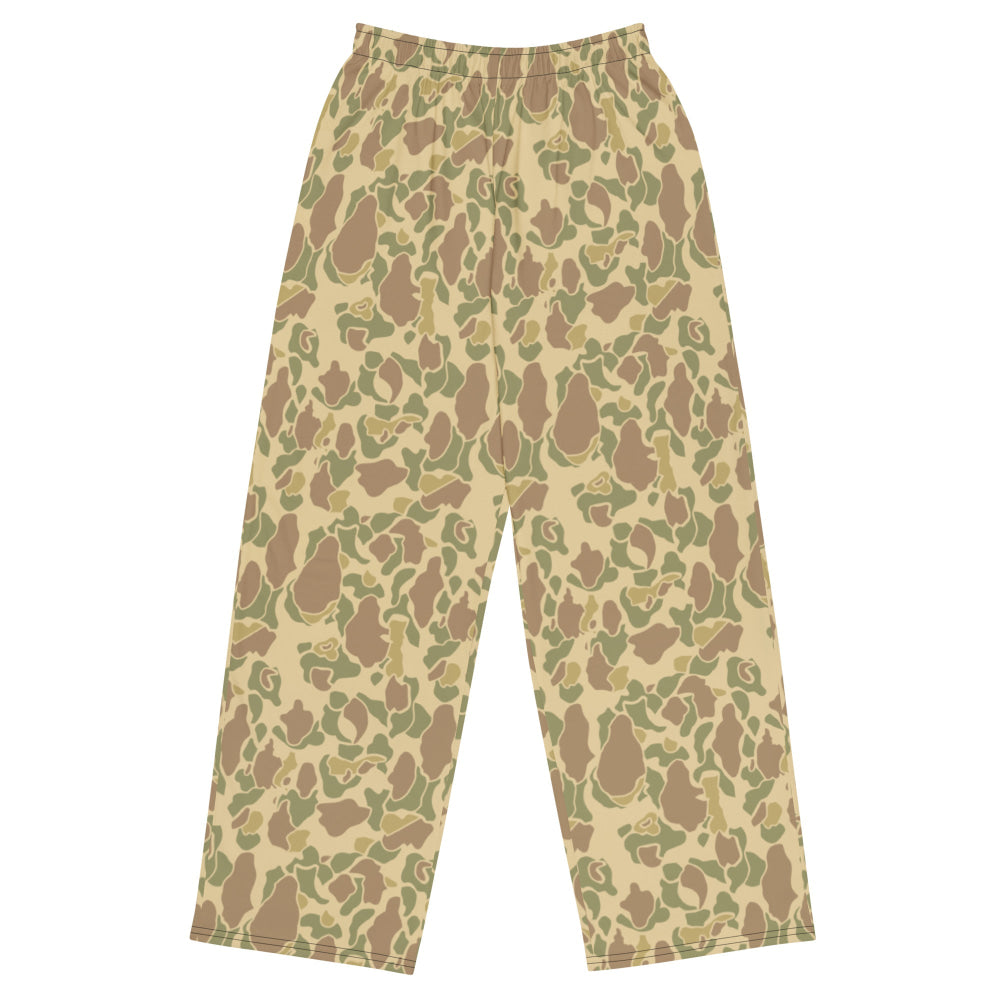 American WW2 M1942 Frog Skin Beach CAMO unisex wide-leg pants - 2XS - Unisex Wide-Leg Pants