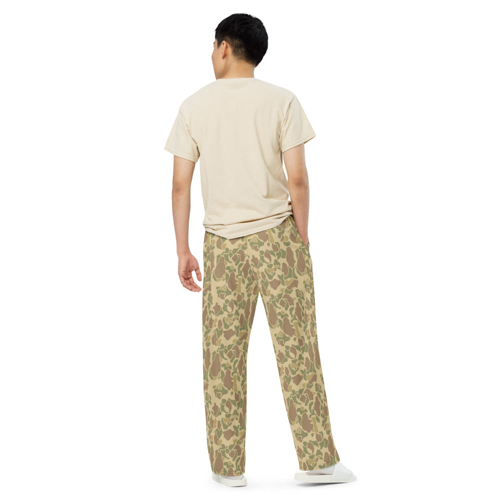 American WW2 M1942 Frog Skin Beach CAMO unisex wide-leg pants - Unisex Wide-Leg Pants