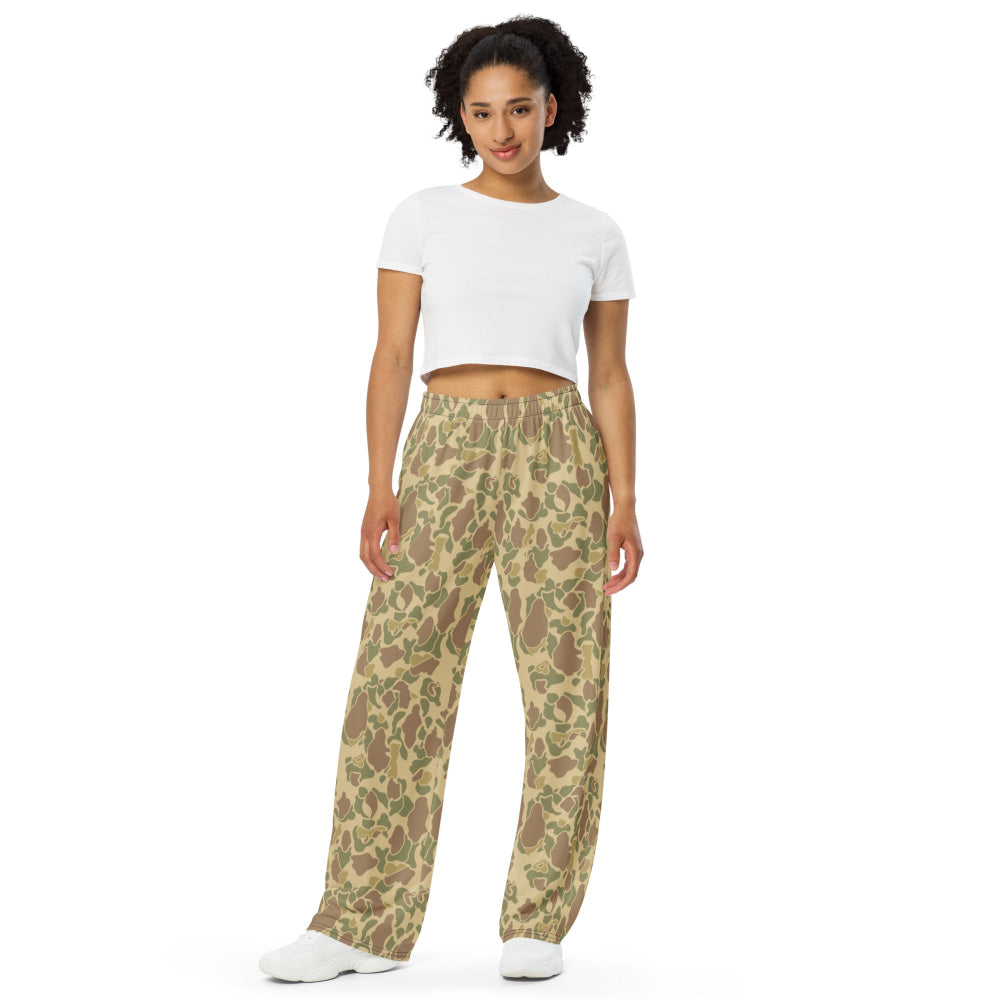 American WW2 M1942 Frog Skin Beach CAMO unisex wide-leg pants - Unisex Wide-Leg Pants