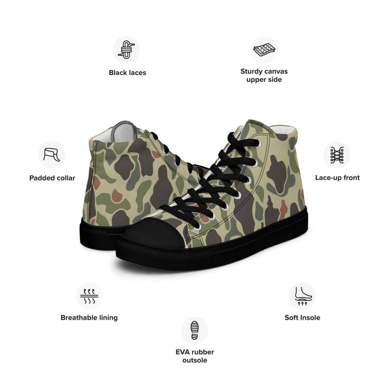 American WW2 M1942 Frogskin Jungle Faded CAMO Men’s high top canvas shoes