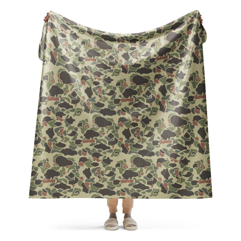 American WW2 M1942 Frogskin Jungle Faded CAMO Sherpa blanket - 60″×80″