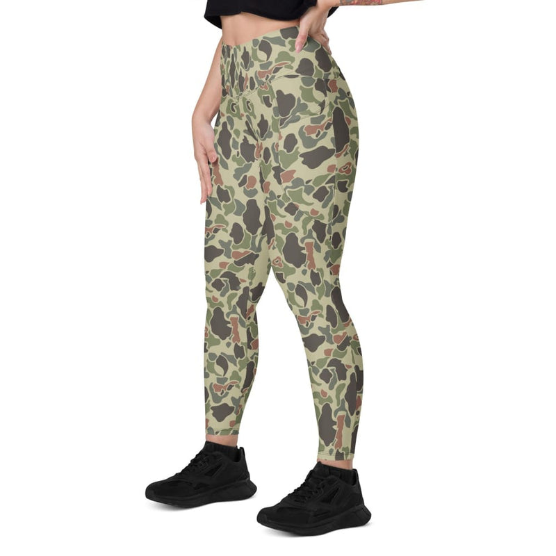 American WW2 M1942 Frogskin Jungle Faded CAMO Women’s Leggings with pockets