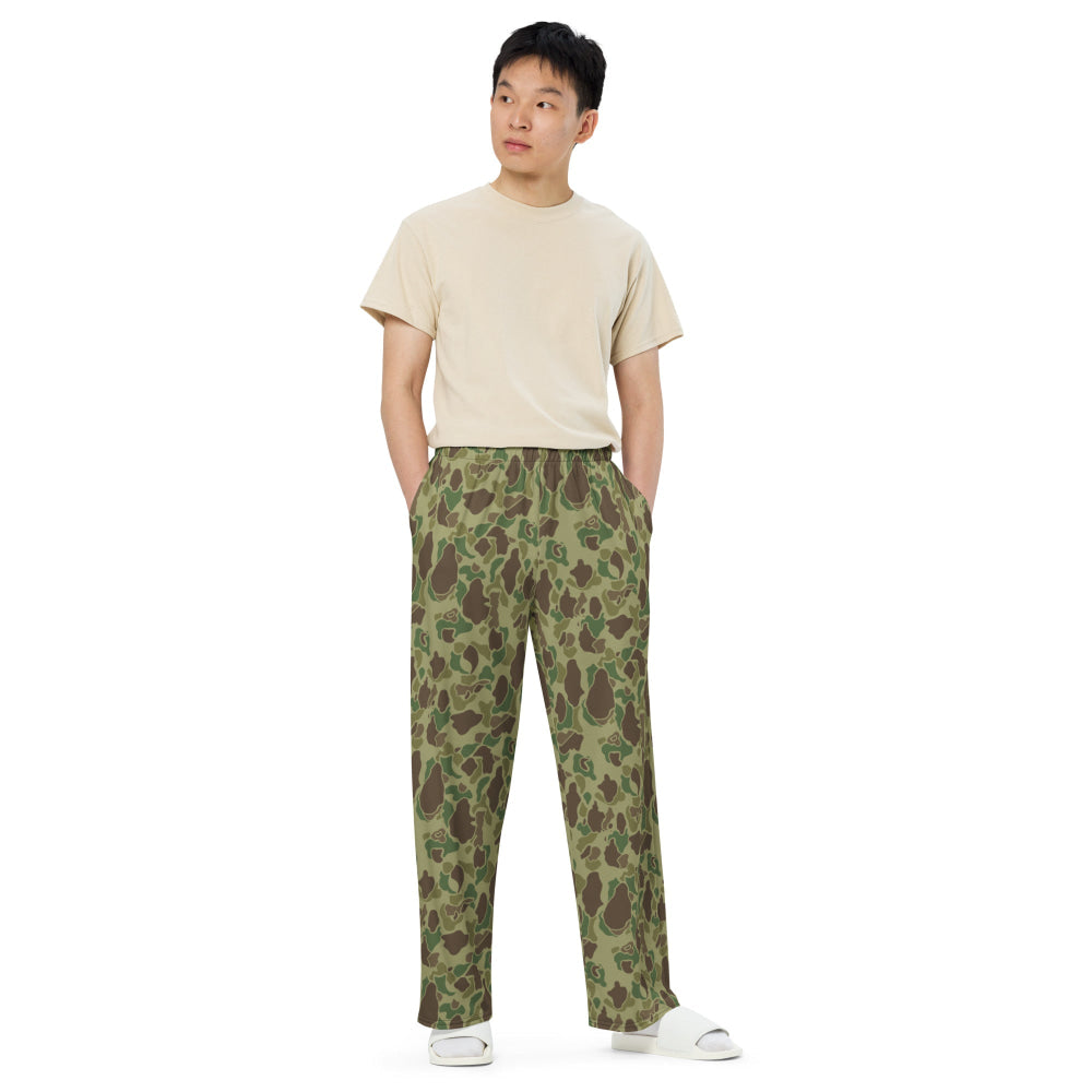 American WW2 M1942 Frog Skin Jungle CAMO unisex wide-leg pants - Unisex Wide-Leg Pants