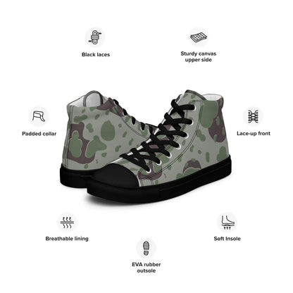 American WW2 MacLaren Experimental CAMO Men’s high top canvas shoes - Mens High Top Canvas Shoes