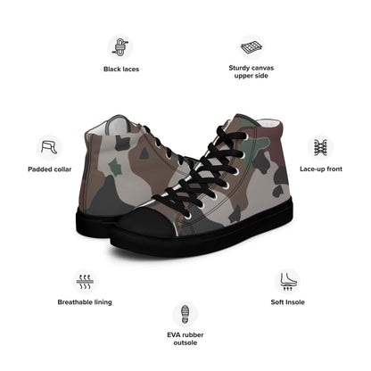 American WW2 Marine Experimental CAMO Men’s high top canvas shoes - Mens High Top Canvas Shoes