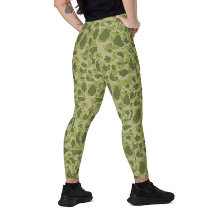 American WW2 Parachute CAMO Leggings with pockets - 2XS - Womens With Pockets