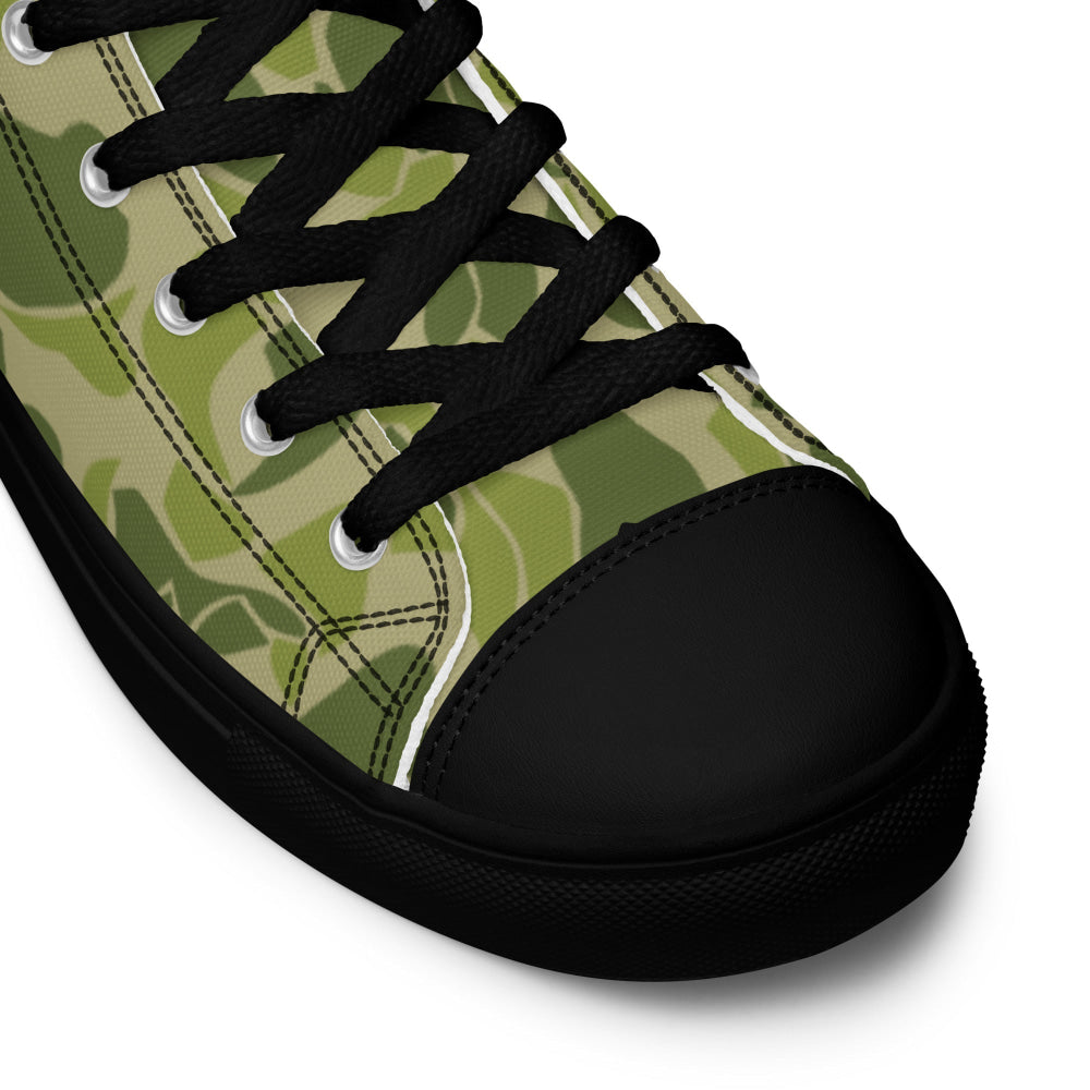 American WW2 Parachute CAMO Men’s high top canvas shoes - Mens High Top Canvas Shoes