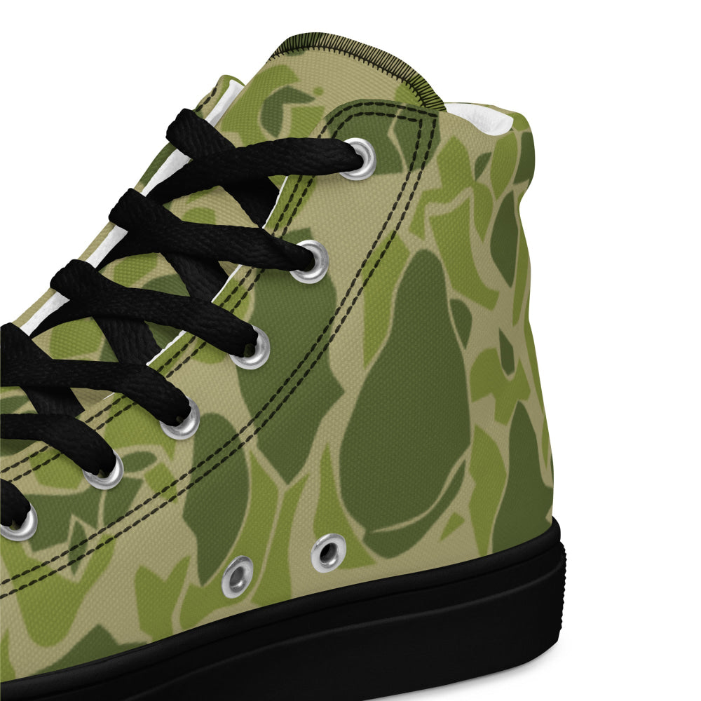 American WW2 Parachute CAMO Men’s high top canvas shoes - Mens High Top Canvas Shoes