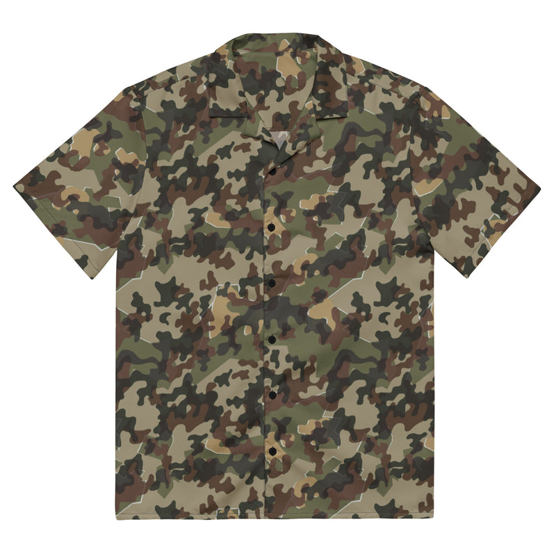Amoeba Alpine Fleck Heritage CAMO Unisex Short-Sleeve Button Shirt - 2XS - Button-Up