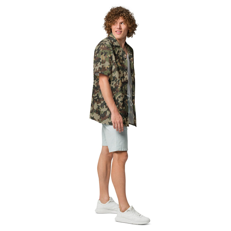 Amoeba Alpine Fleck Heritage CAMO Unisex Short-Sleeve Button Shirt - Button-Up