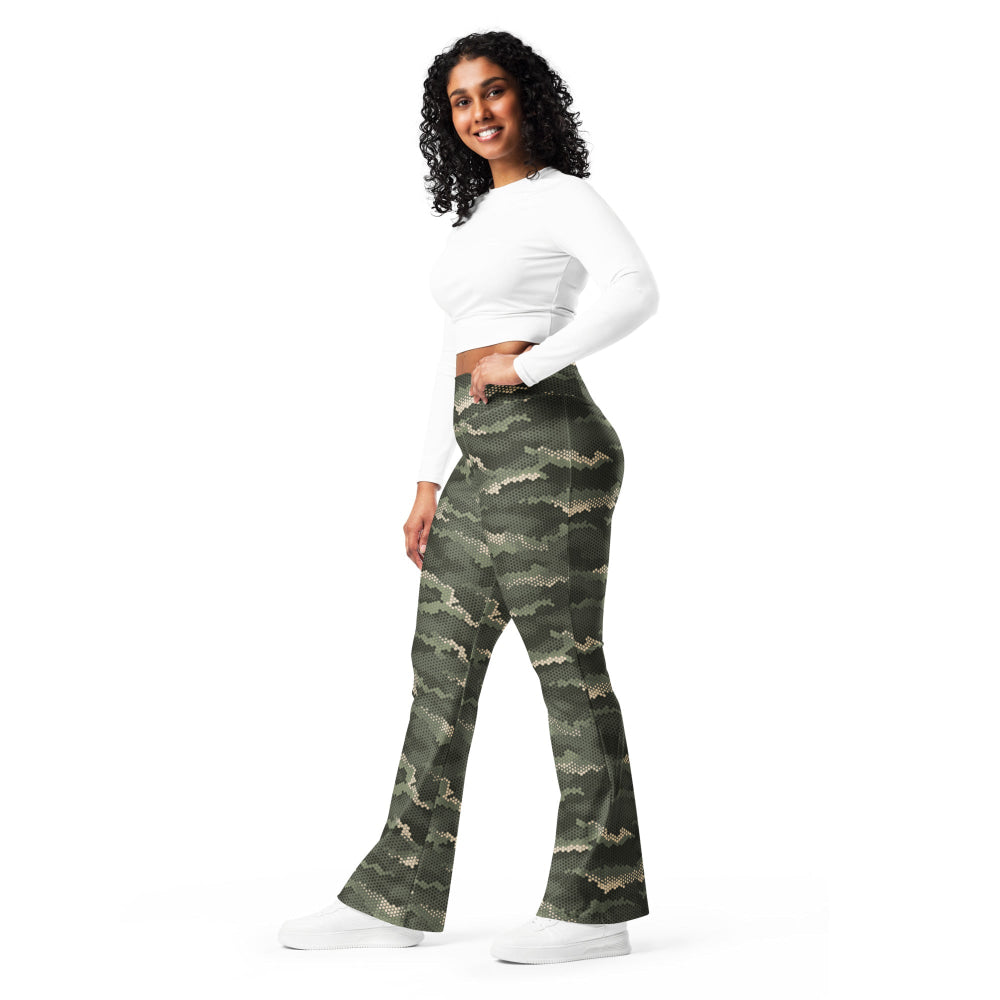 Anaconda Hexagon CAMO Flare leggings - Womens Leggings