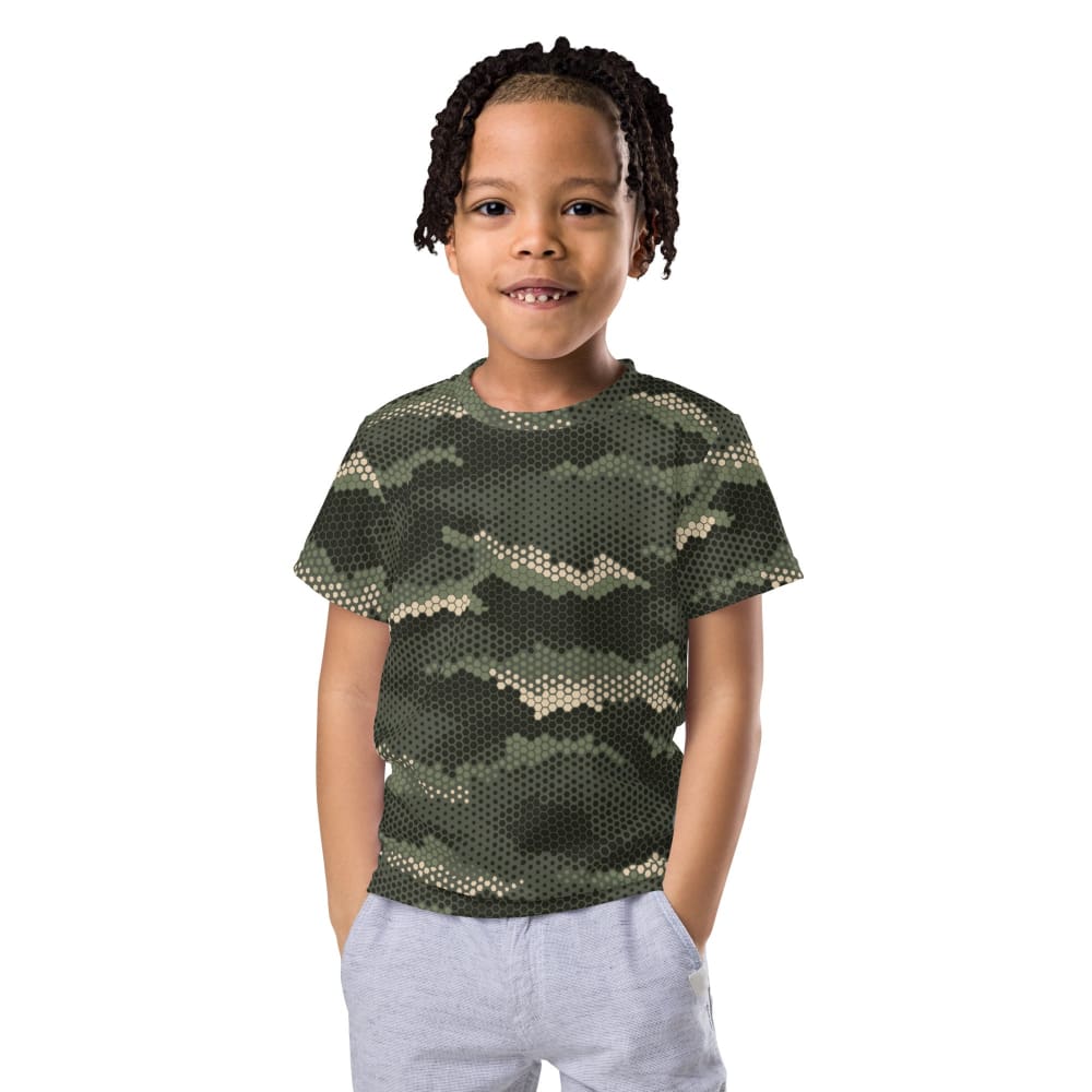 Anaconda Hexagon CAMO Kids crew neck t-shirt - 2T - Crew Neck T-shirt