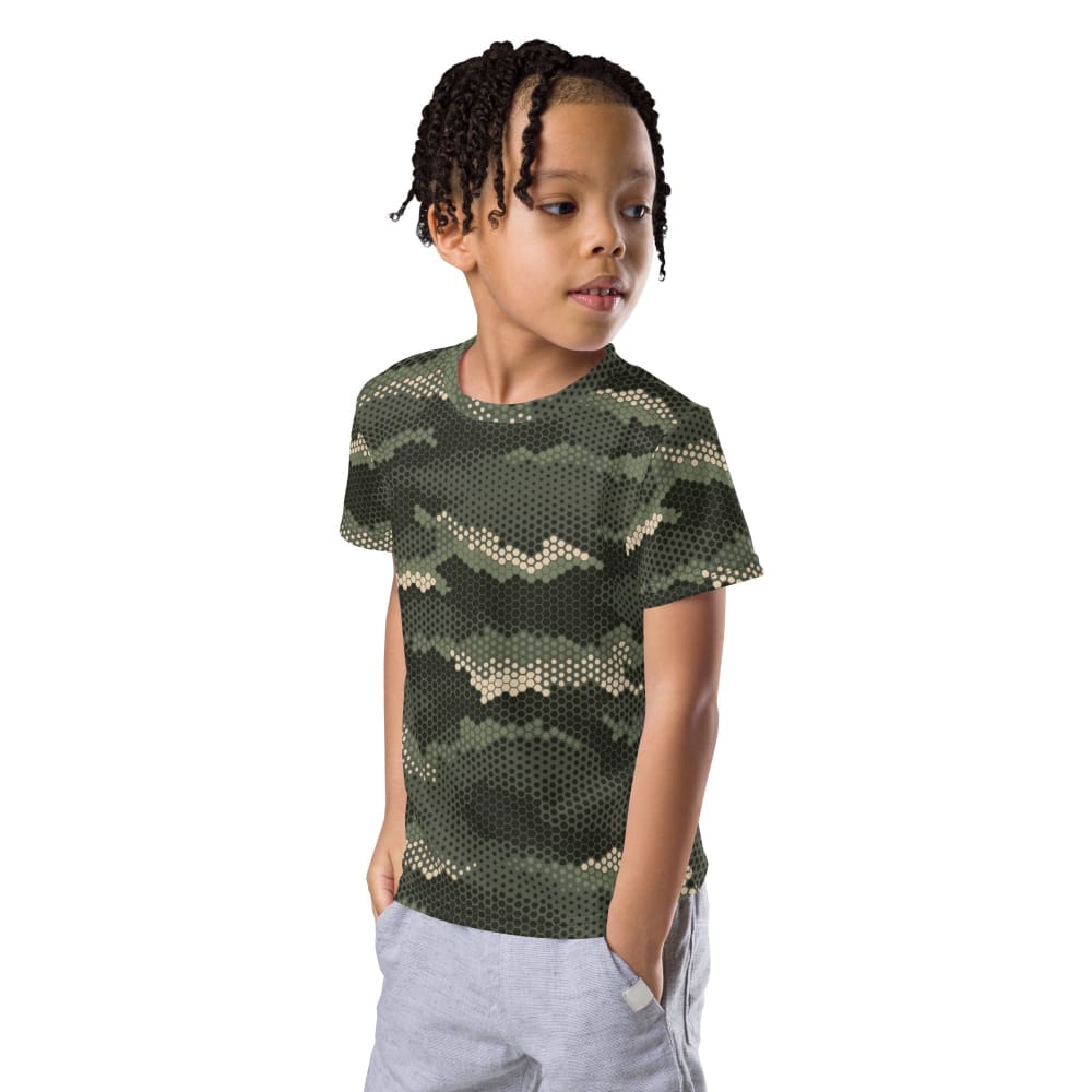 Anaconda Hexagon CAMO Kids crew neck t-shirt - Crew Neck T-shirt