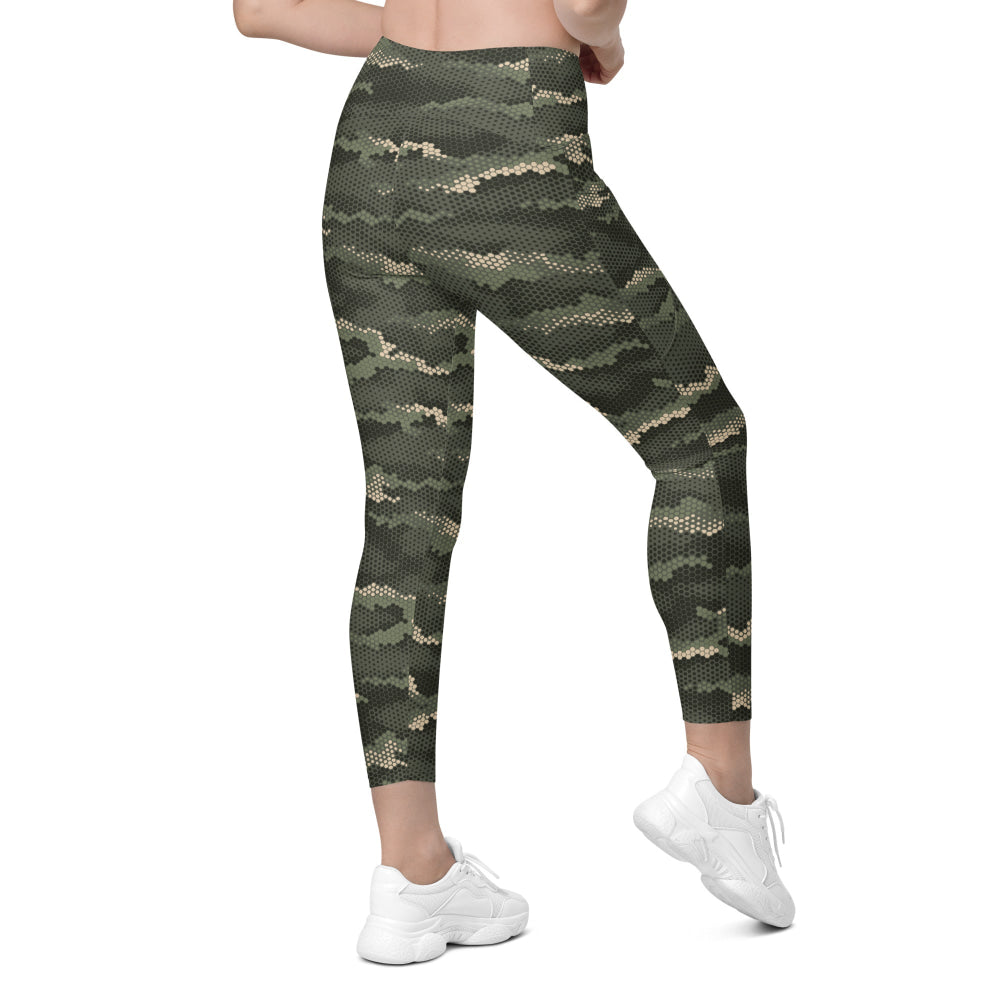 Anaconda Hexagon CAMO Leggings with pockets - Womens With Pockets