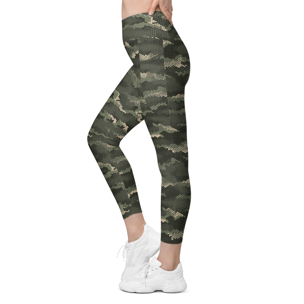 Anaconda Hexagon CAMO Leggings with pockets - Womens With Pockets