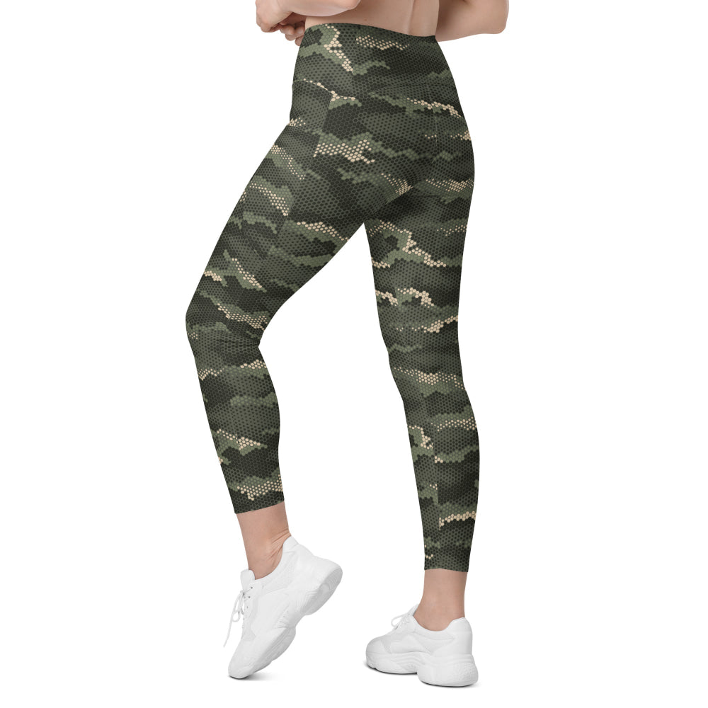 Anaconda Hexagon CAMO Leggings with pockets - Womens With Pockets