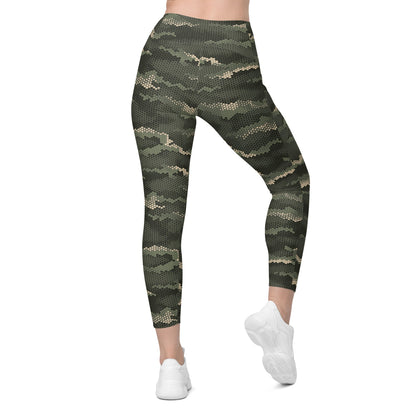 Anaconda Hexagon CAMO Leggings with pockets - Womens With Pockets