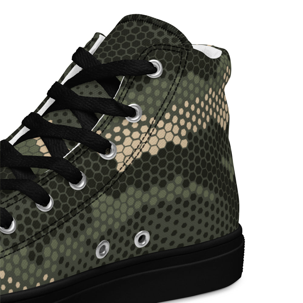 Anaconda Hexagon CAMO Men’s high top canvas shoes - Mens High Top Canvas Shoes