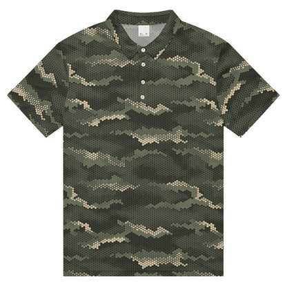 Anaconda Hexagon CAMO Men’s slim fit polo - XS - Mens Slim Fit Polo