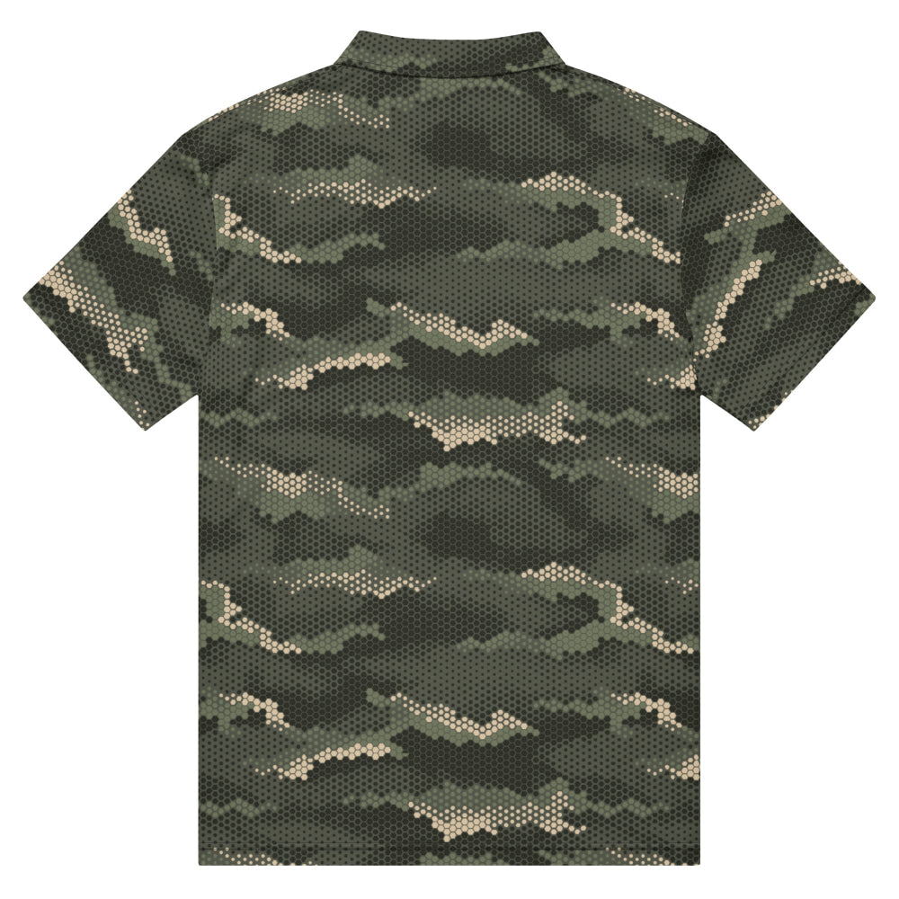 Anaconda Hexagon CAMO Men’s slim fit polo - Mens Slim Fit Polo