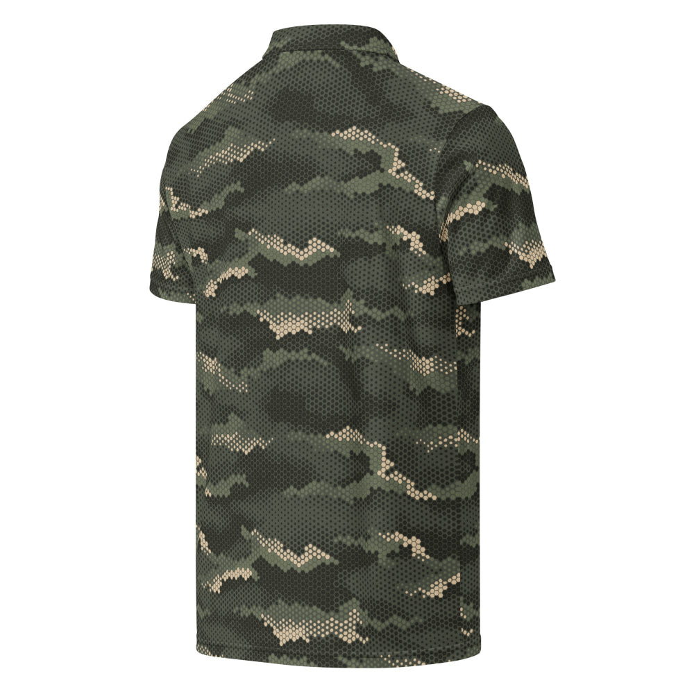 Anaconda Hexagon CAMO Men’s slim fit polo - Mens Slim Fit Polo