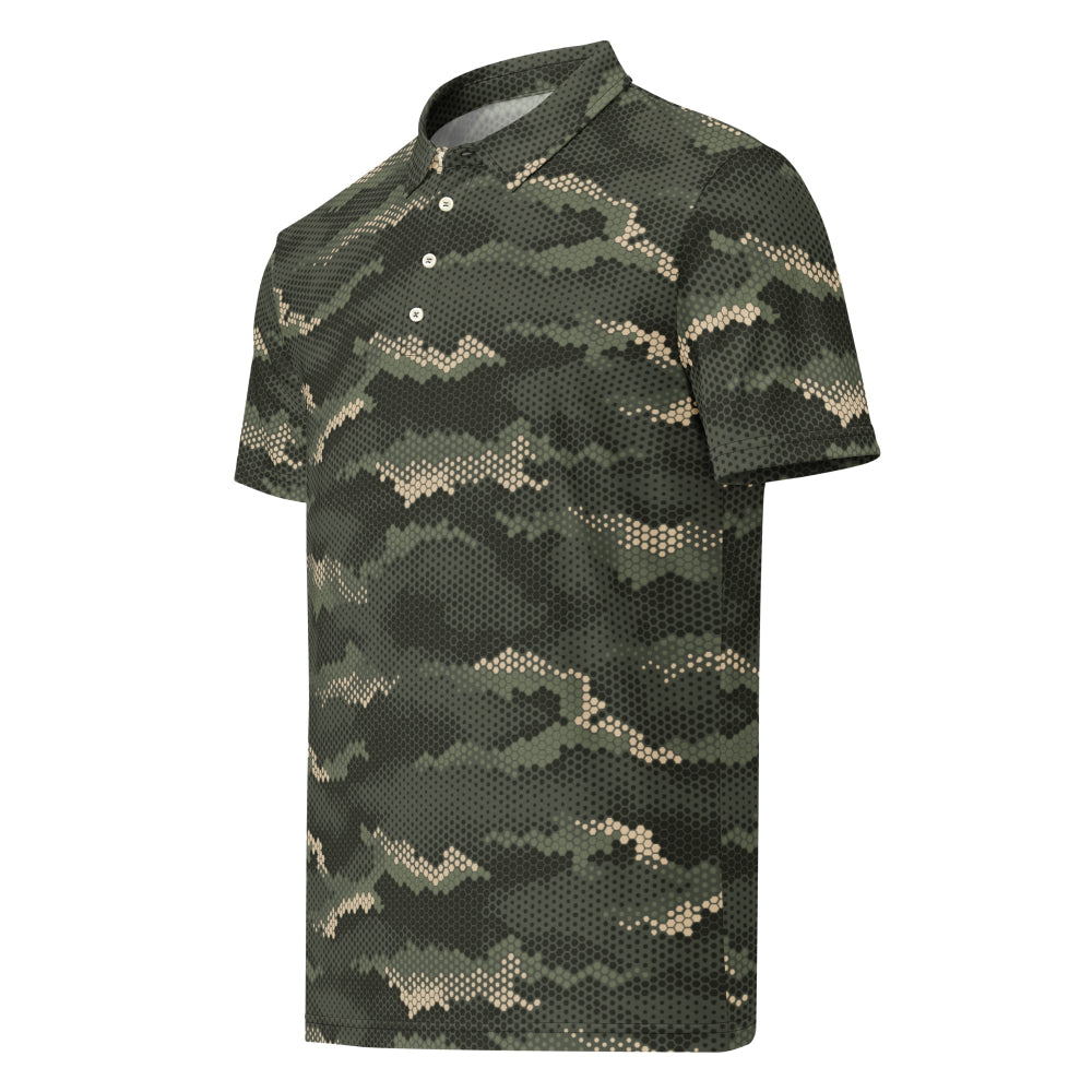 Anaconda Hexagon CAMO Men’s slim fit polo - Mens Slim Fit Polo