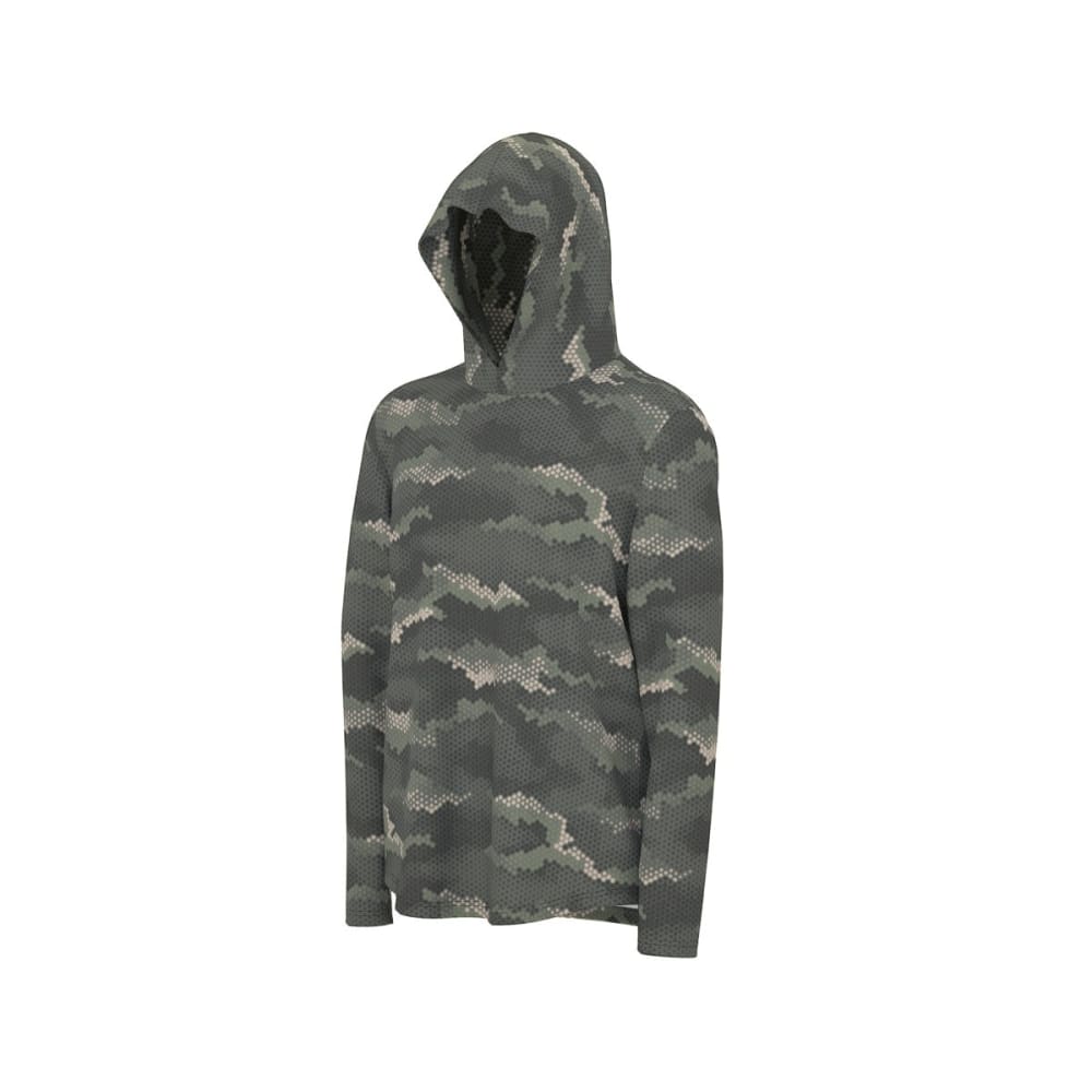 Anaconda Hexagon CAMO Men’s Sunscreen Sports Hoodie With Thumb Holes - Mens Sunscreen Sports Hoodie With Thumb Holes