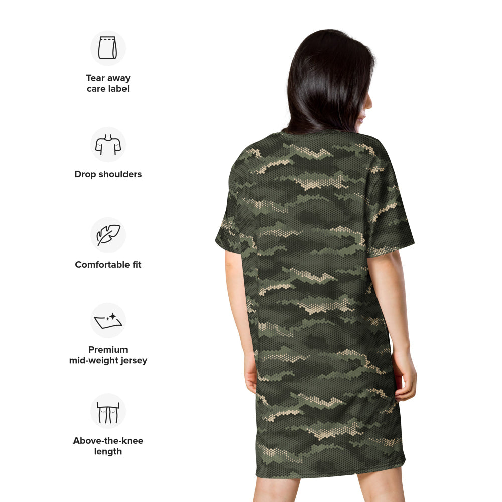 Anaconda Hexagon CAMO T-shirt dress - Womens T-Shirt Dress