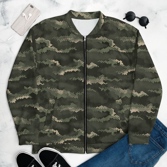 Anaconda Hexagon CAMO Unisex Bomber Jacket - XS