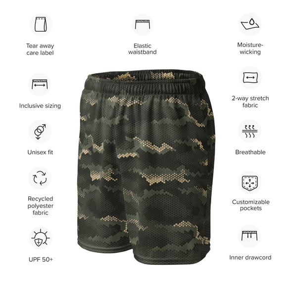 Anaconda Hexagon CAMO Unisex mesh shorts