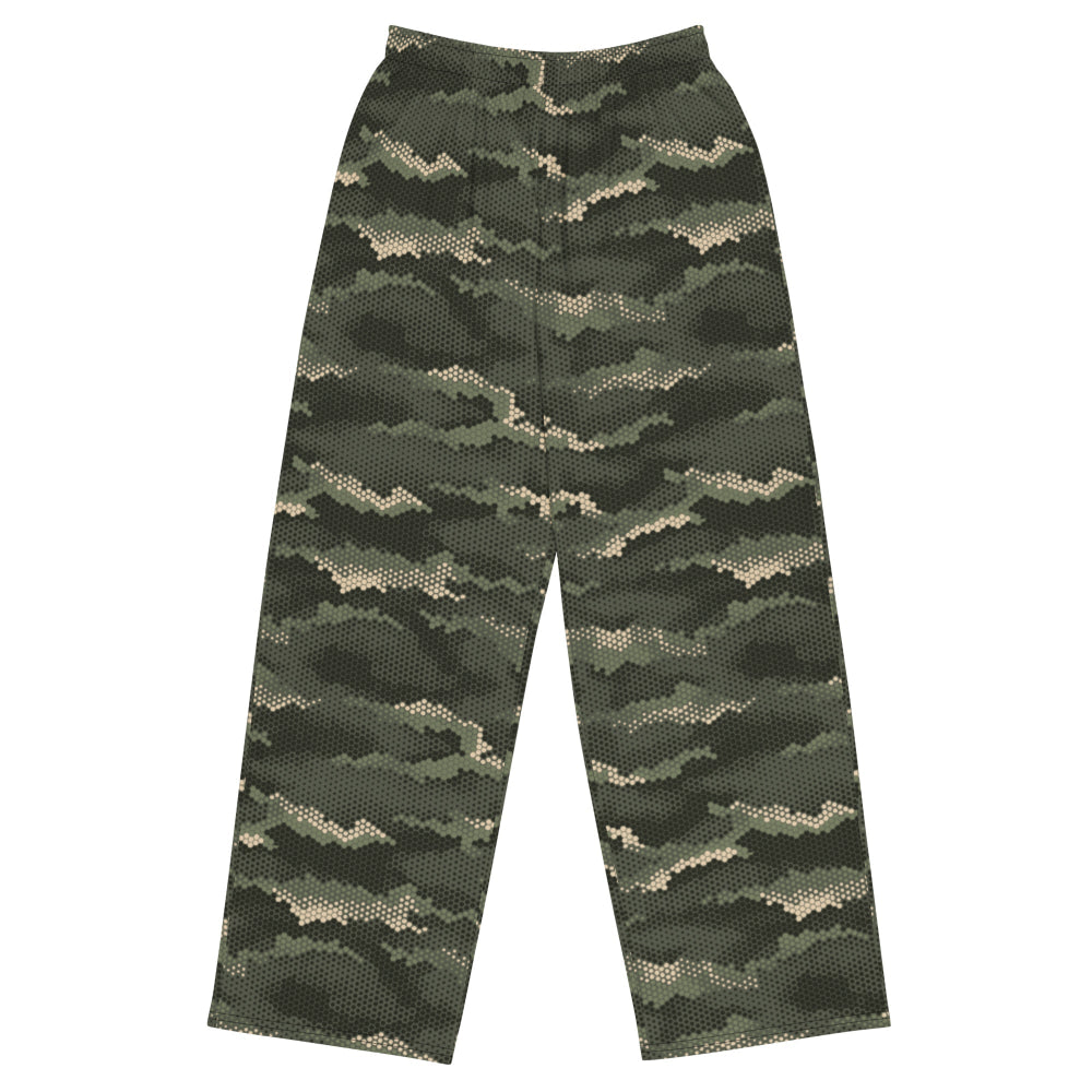 Anaconda Hexagon CAMO unisex wide-leg pants - 2XS - Unisex Wide-Leg Pants