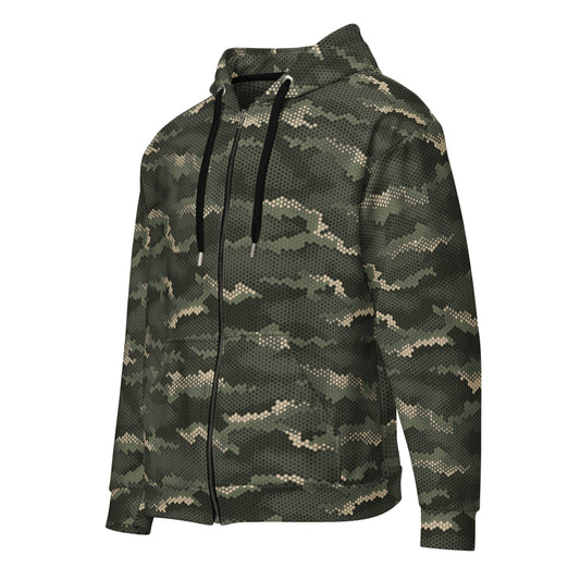 Anaconda Hexagon CAMO Unisex zip hoodie - 2XS - Zip Hoodie