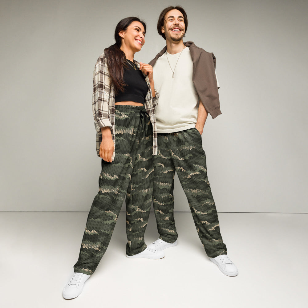 Anaconda Hexagon CAMO Wide-leg joggers - 2XS - Unisex Joggers