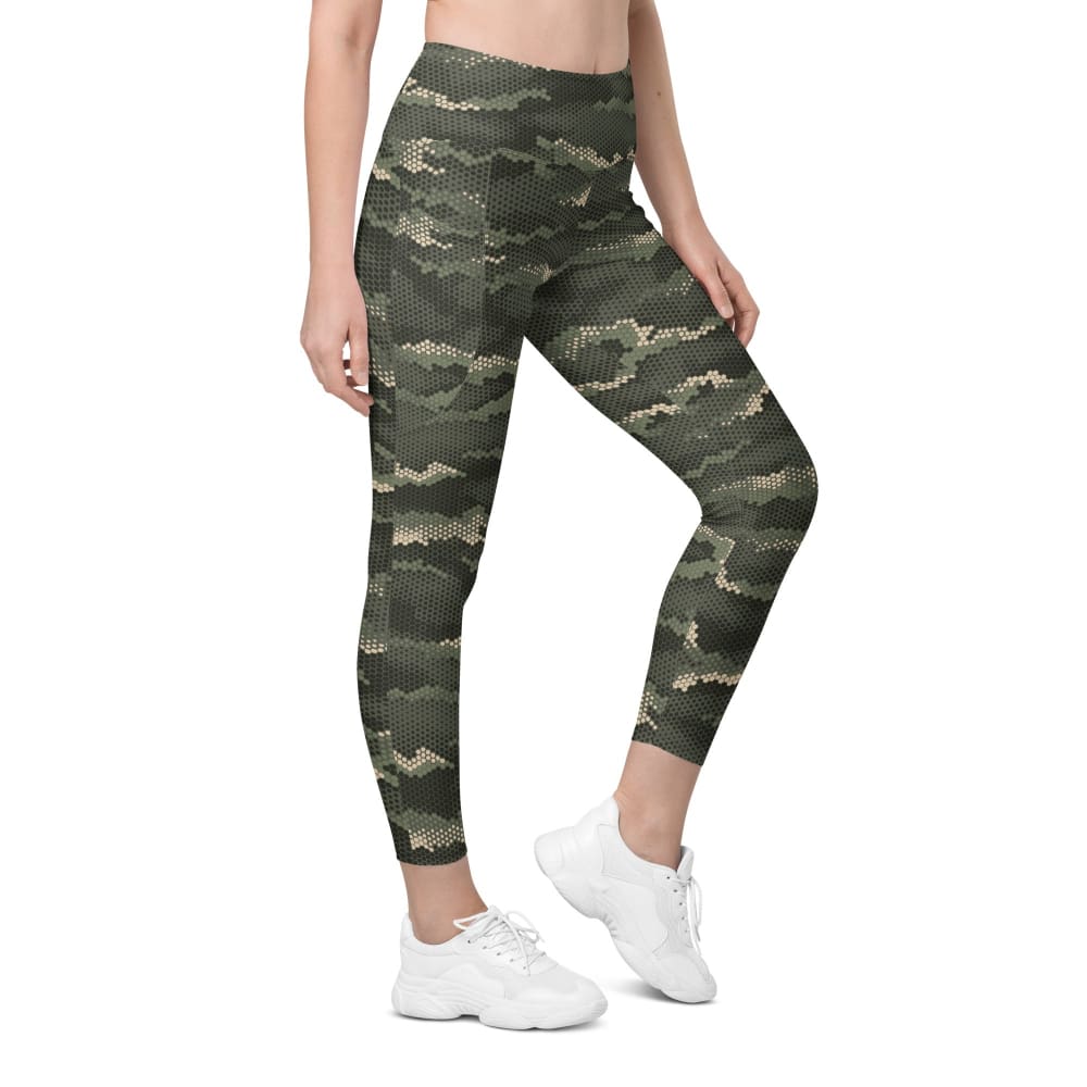 Anaconda Hexagon CAMO Leggings with pockets - 2XS - Womens With Pockets