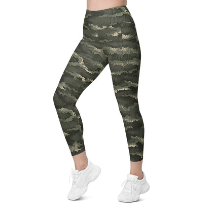 Anaconda Hexagon CAMO Leggings with pockets - Womens With Pockets