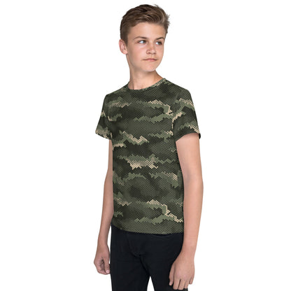 Anaconda Hexagon CAMO Youth crew neck t-shirt - Crew Neck T-shirt