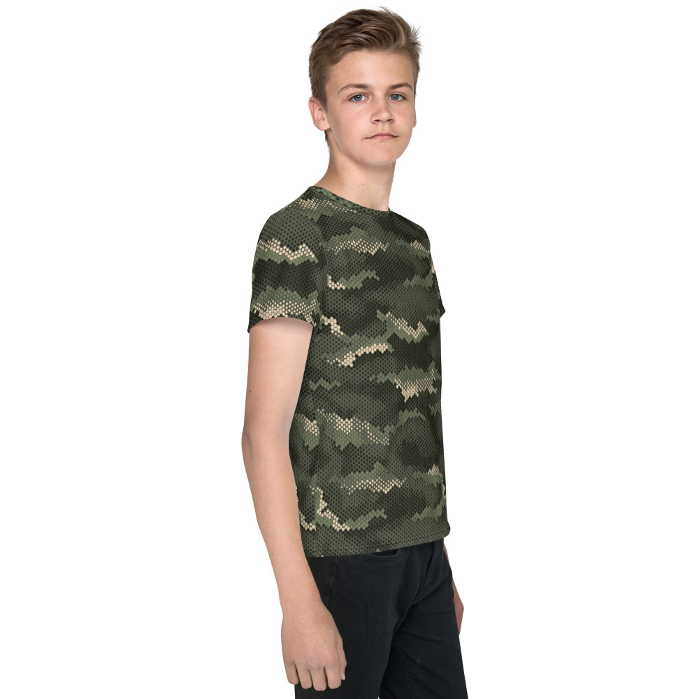 Anaconda Hexagon CAMO Youth crew neck t-shirt - Crew Neck T-shirt