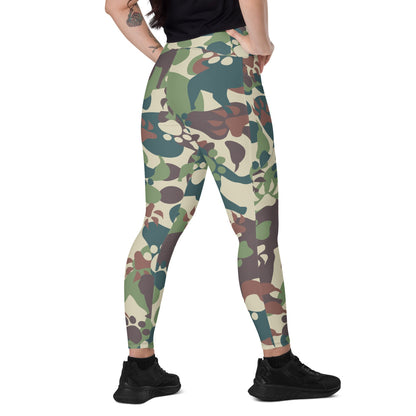 Animal Paw CAMO Leggings with pockets - 2XS - Womens With Pockets