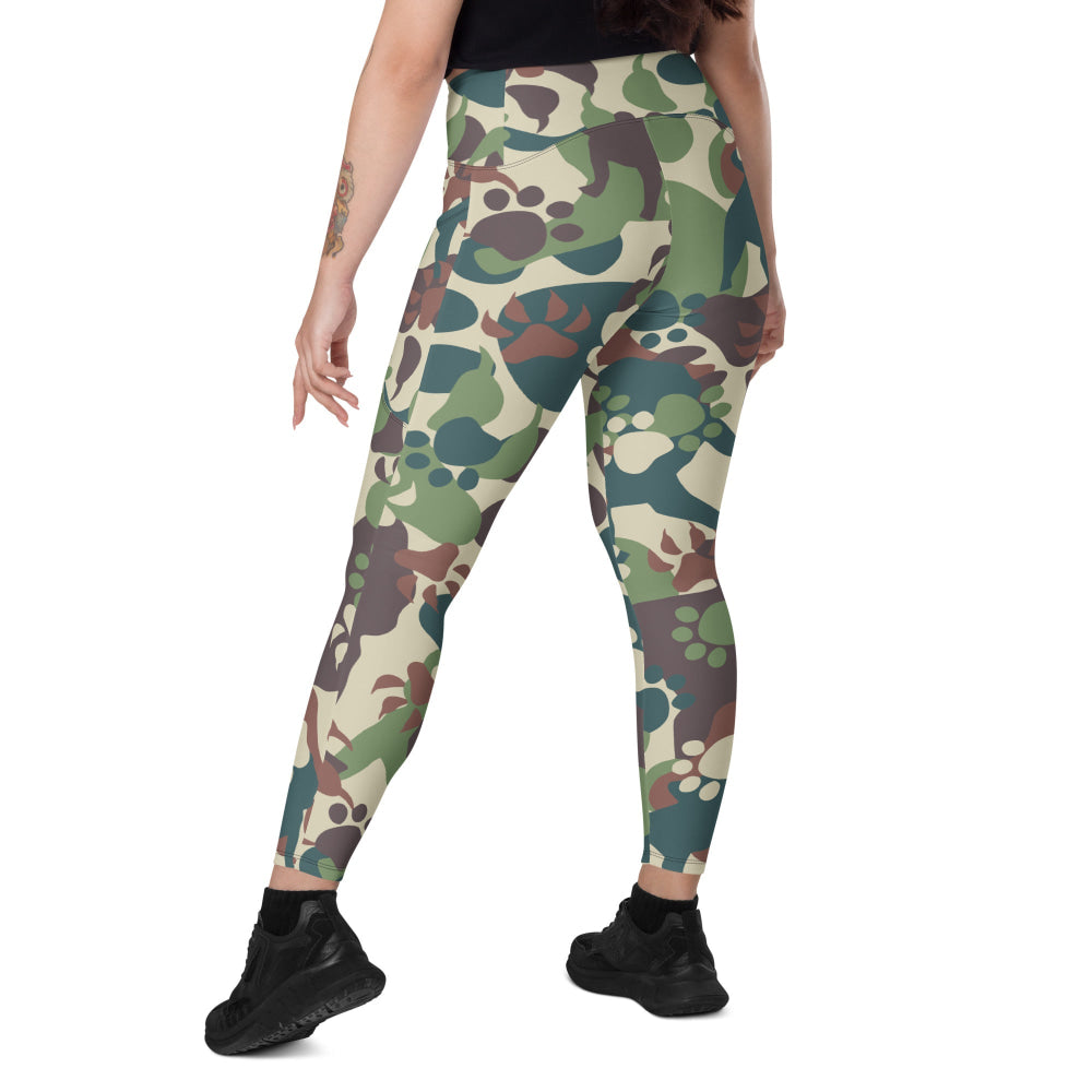 Animal Paw CAMO Leggings with pockets - Womens With Pockets