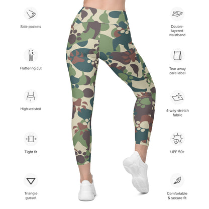 Animal Paw CAMO Leggings with pockets - Womens With Pockets