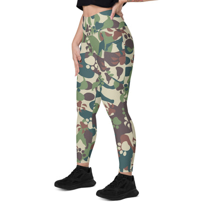 Animal Paw CAMO Leggings with pockets - Womens With Pockets