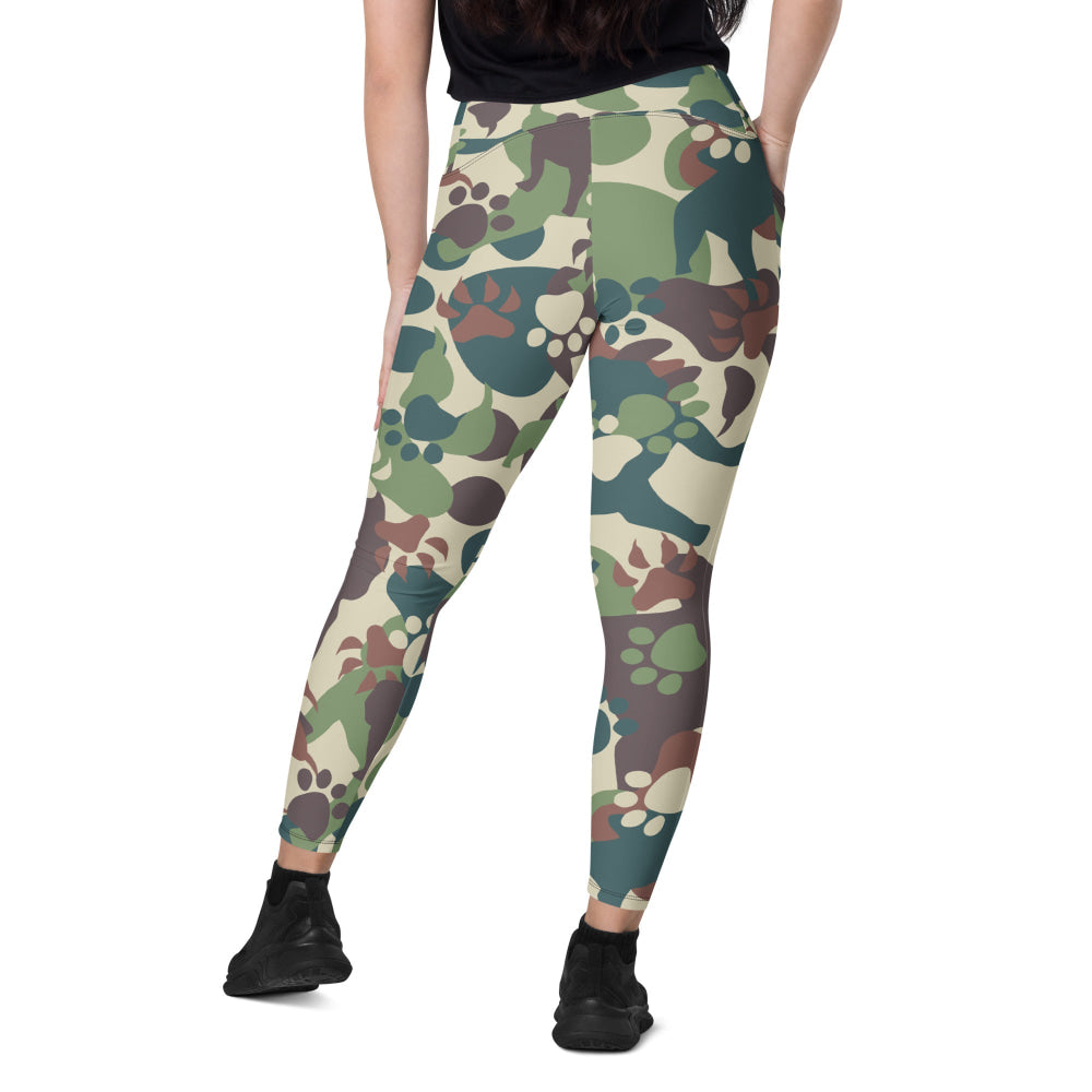 Animal Paw CAMO Leggings with pockets - Womens With Pockets