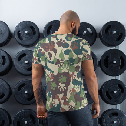 Animal Paw CAMO Men’s Athletic T-shirt - Mens T-Shirt