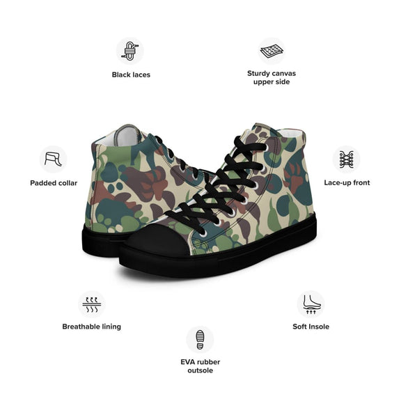 Animal Paw CAMO Men’s high top canvas shoes