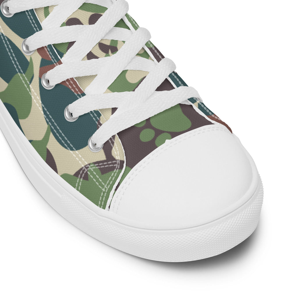 Animal Paw CAMO Men’s high top canvas shoes - Mens High Top Canvas Shoes