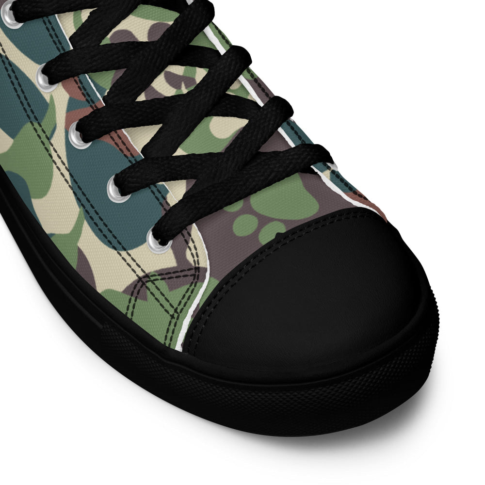 Animal Paw CAMO Men’s high top canvas shoes - Mens High Top Canvas Shoes