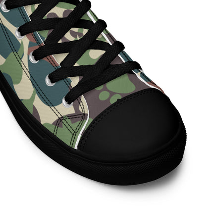 Animal Paw CAMO Men’s high top canvas shoes - Mens High Top Canvas Shoes