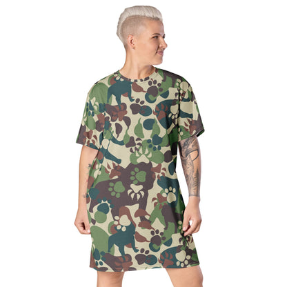 Animal Paw CAMO T-shirt dress - 2XS - Womens T-Shirt Dress